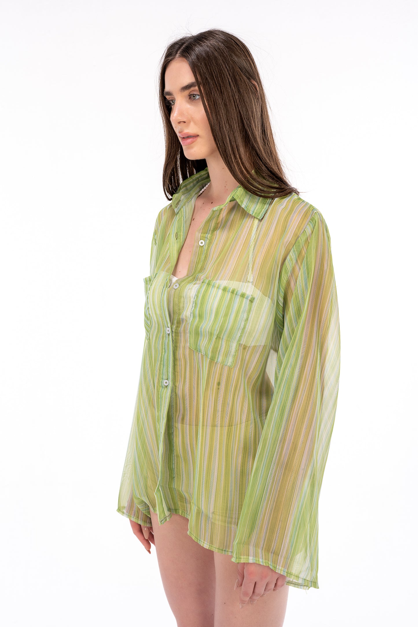 Green Chiffon Shirt