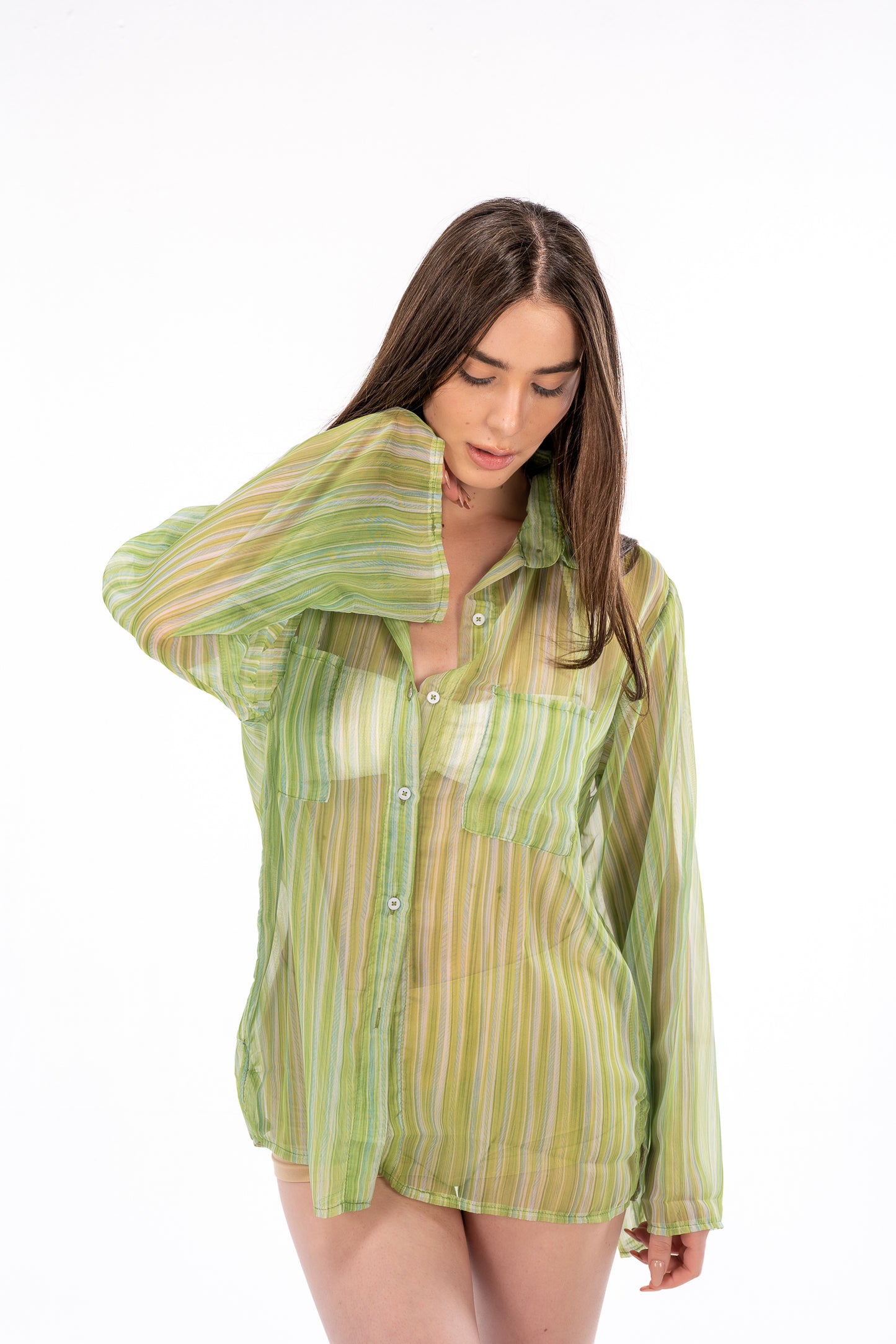 Green Chiffon Shirt