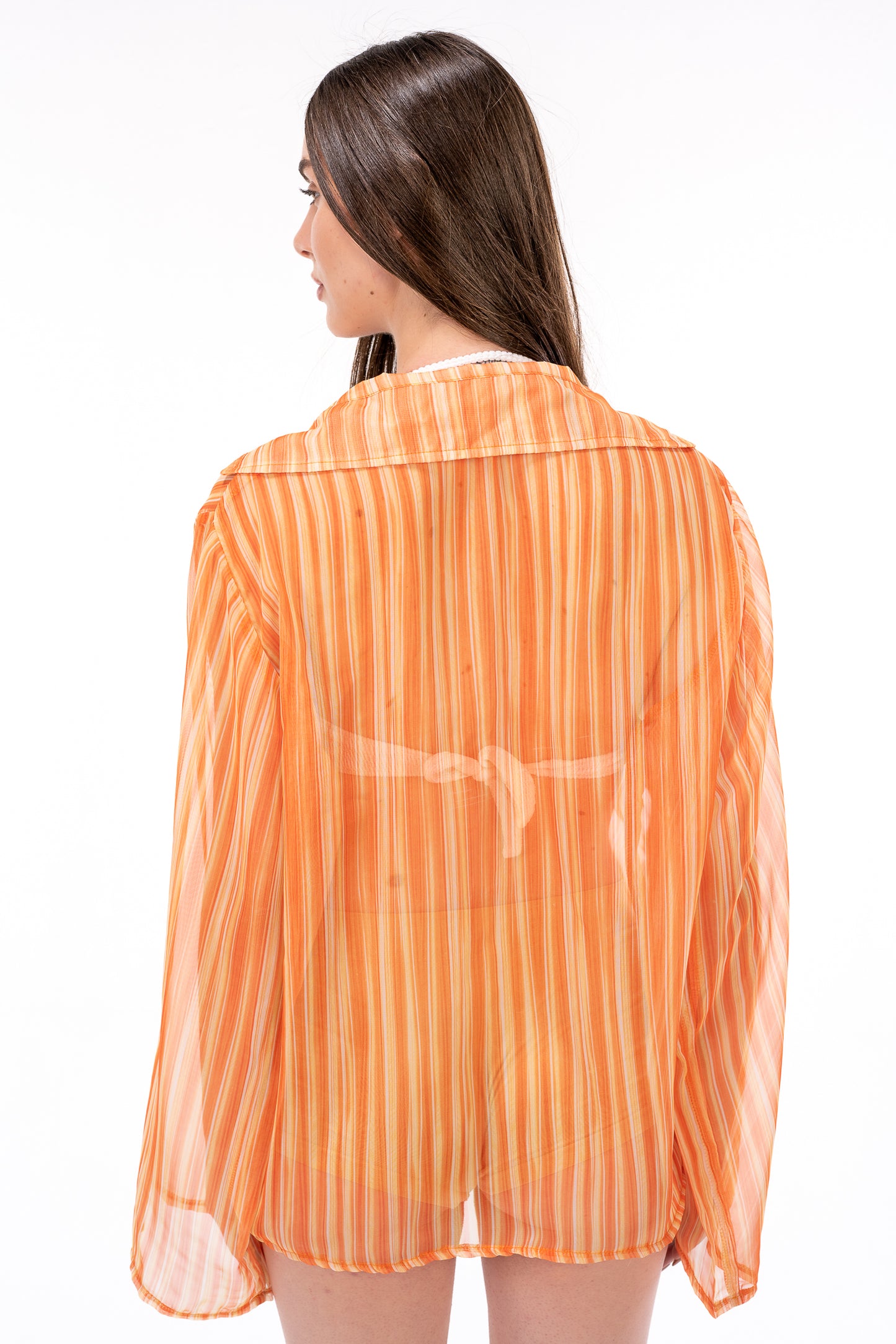 Orange Chiffon Shirt