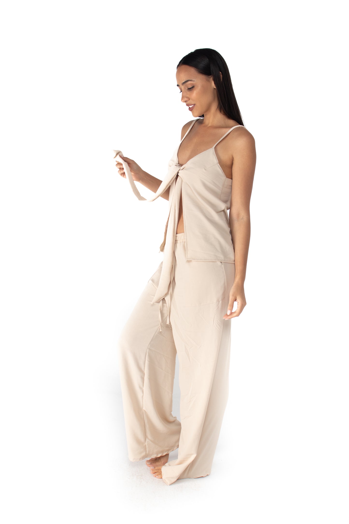 Beige Tie top