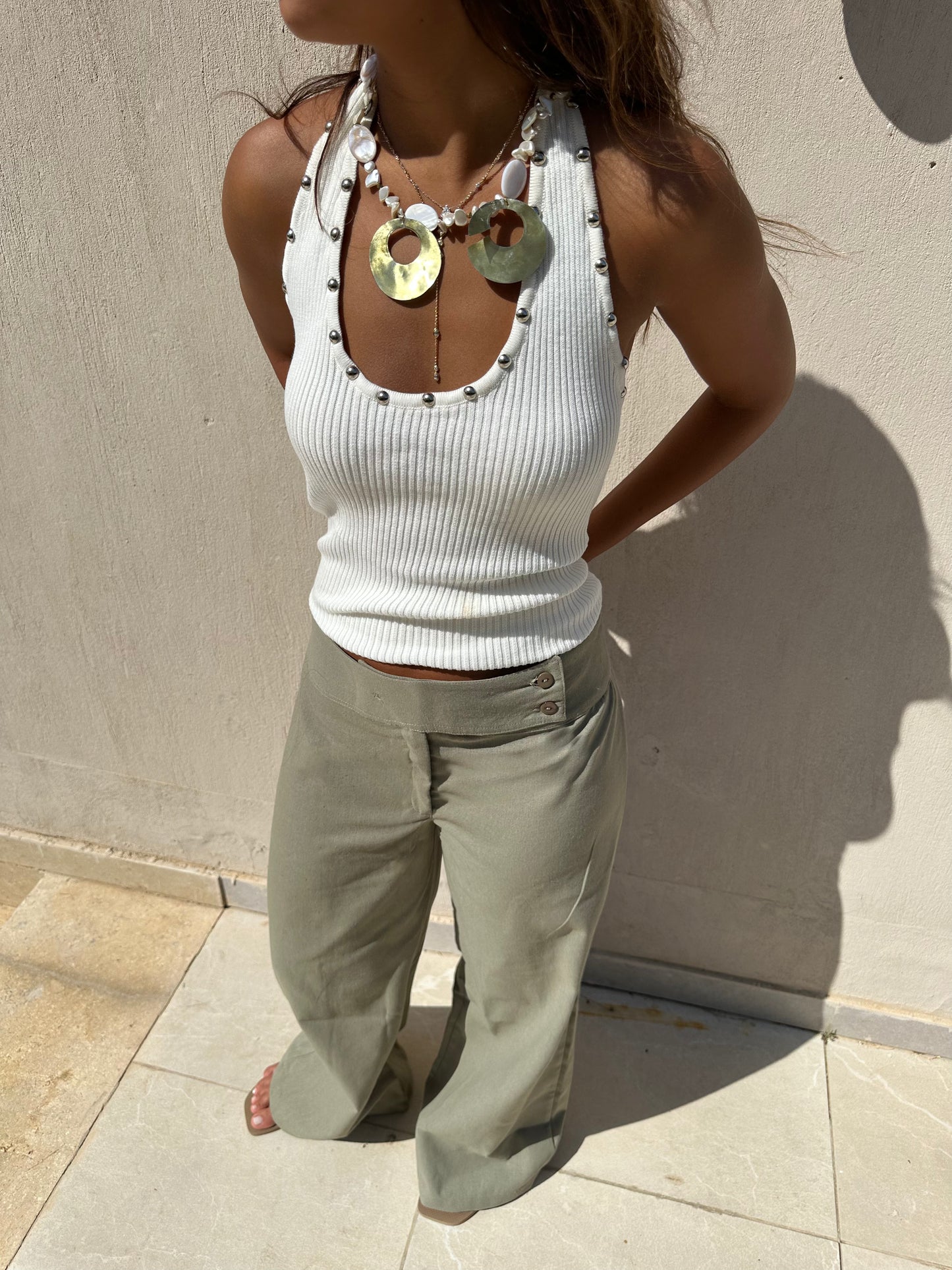 Olive Breezy linen pants