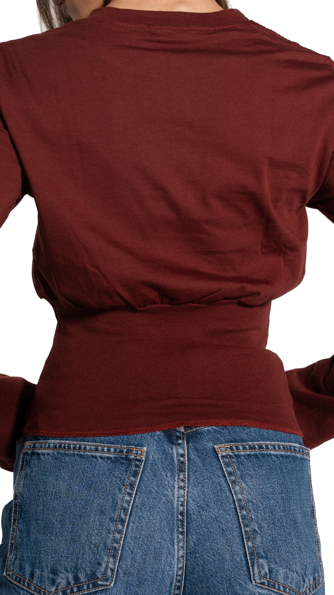 Burgundy Corset Long Sleeve