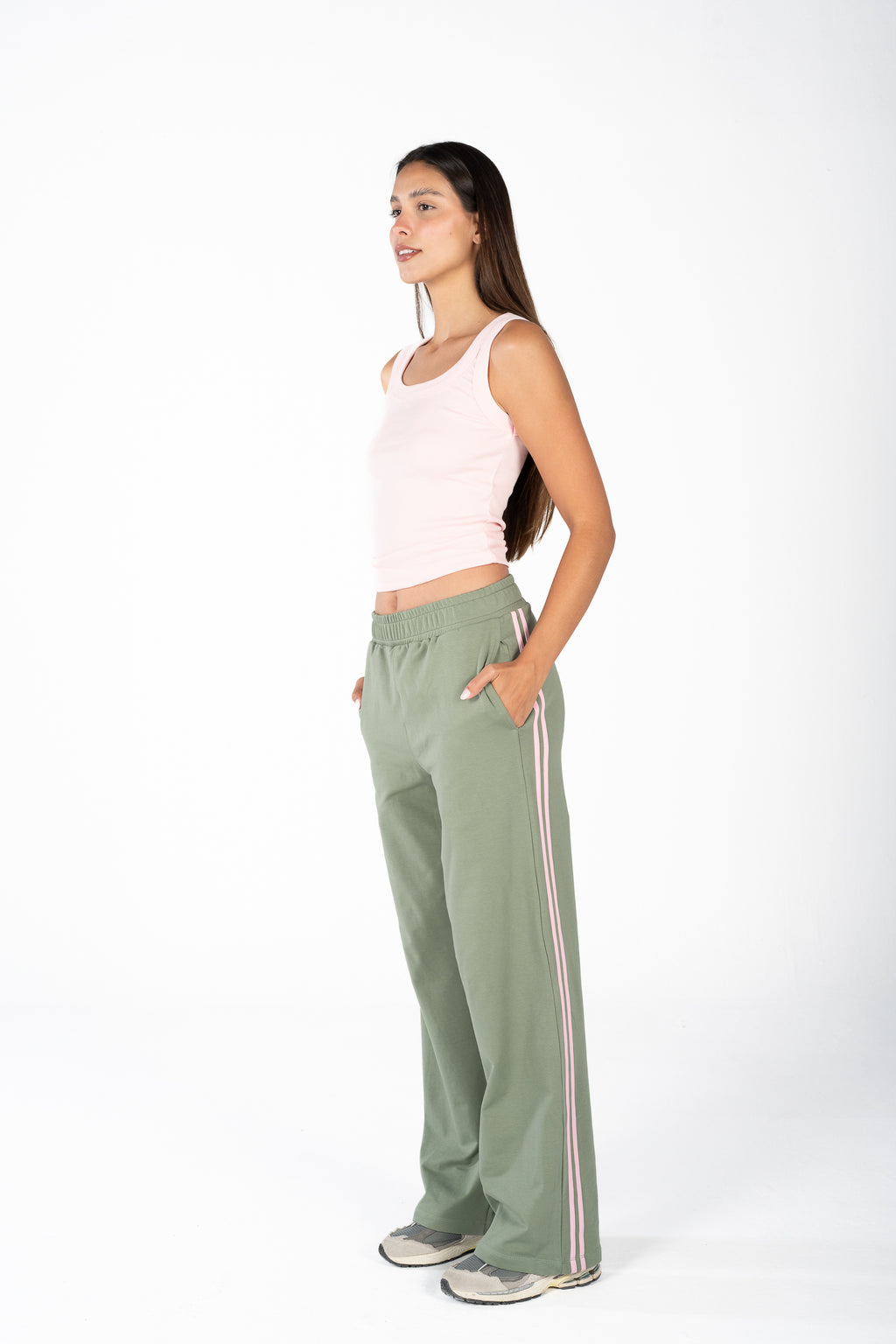 Olive Track Pants
