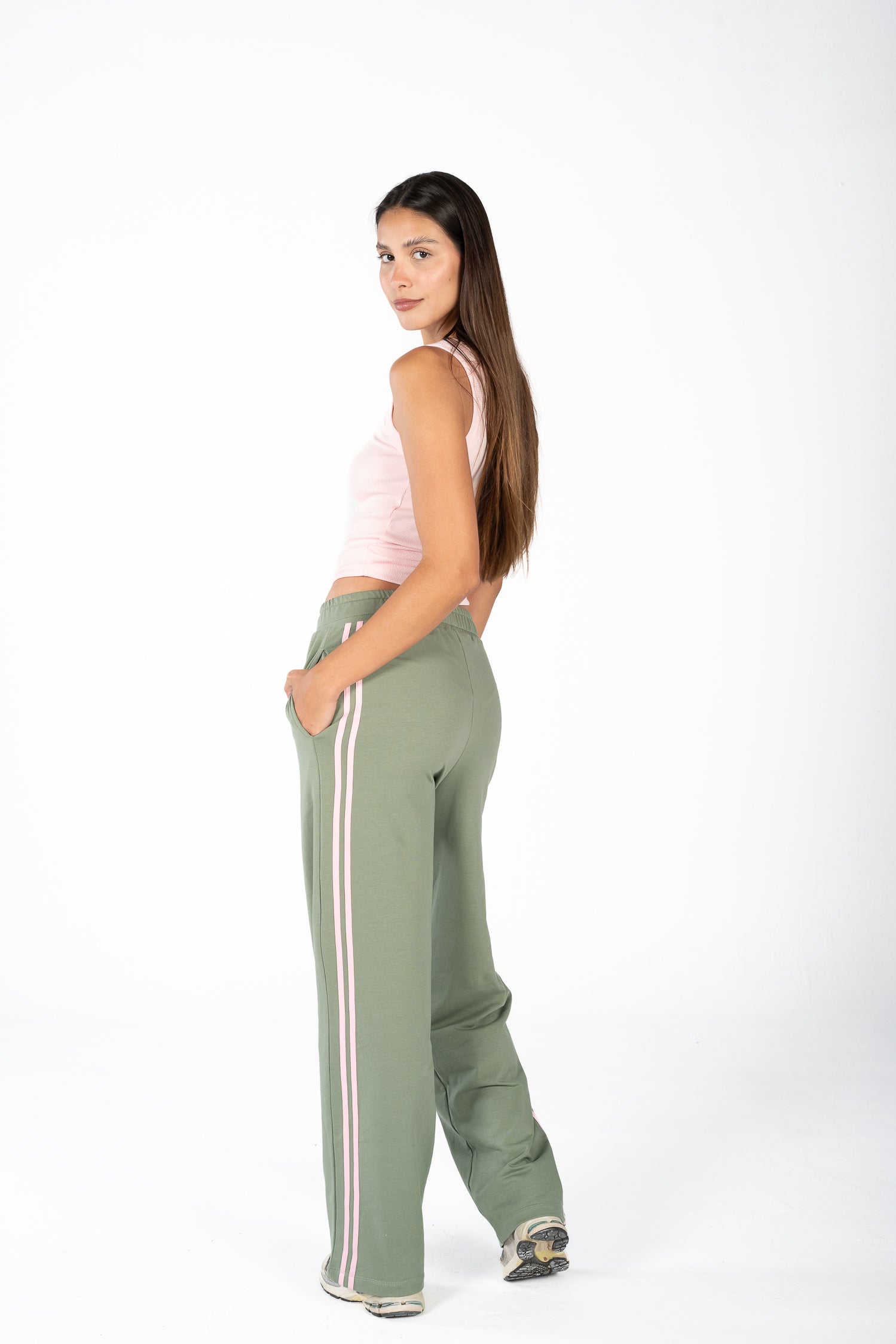 Olive Track Pants