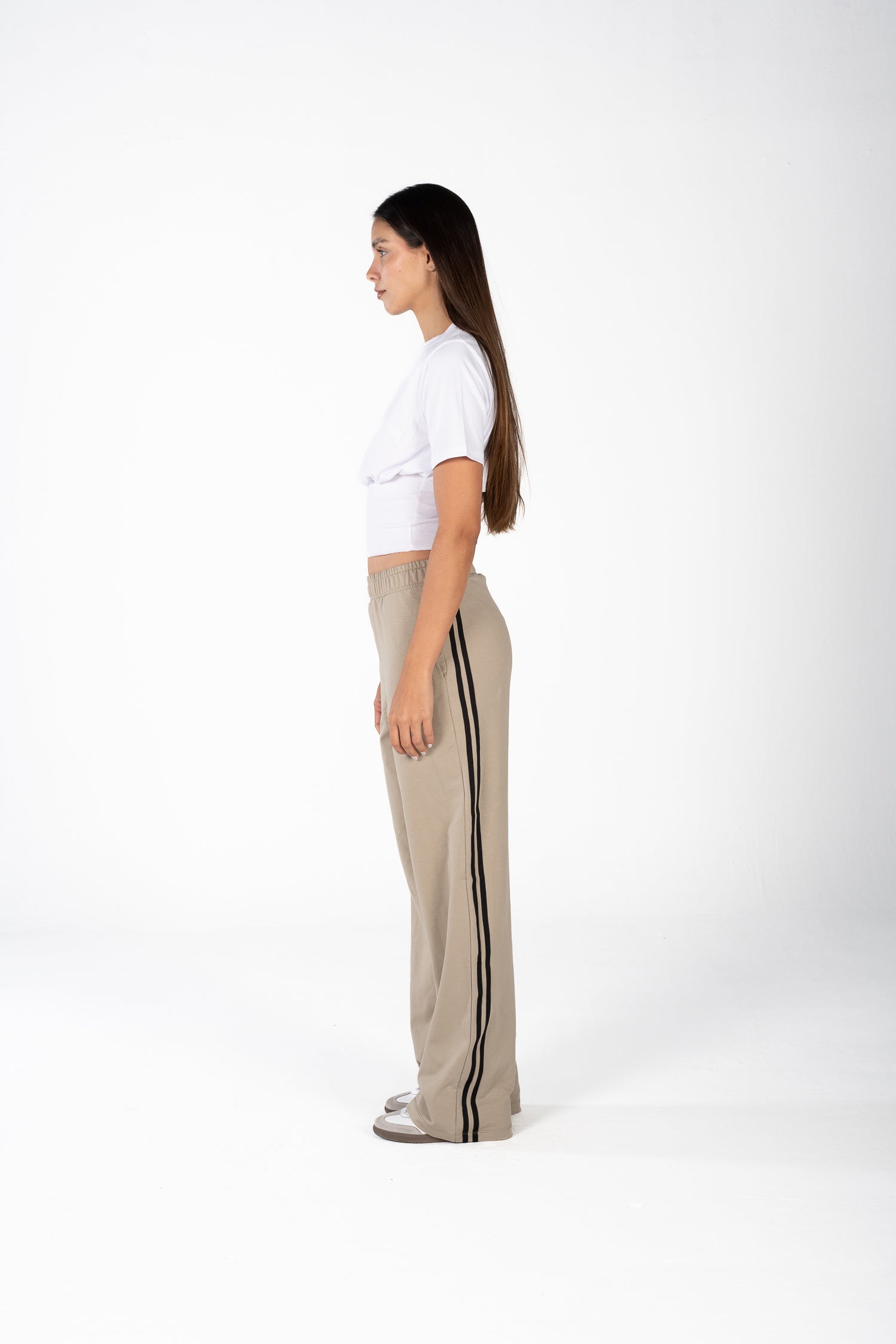 Beige Track Pants