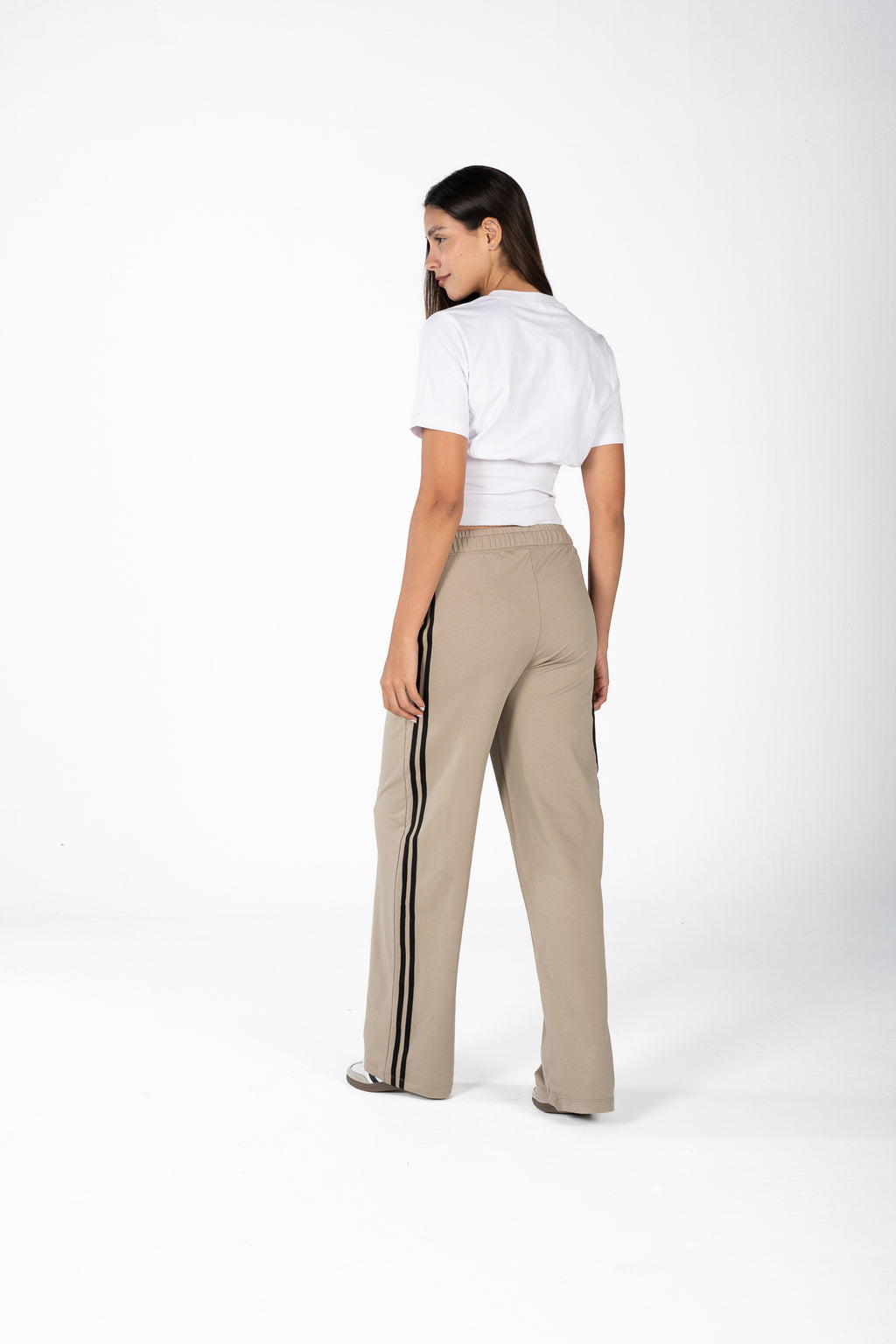 Beige Track Pants