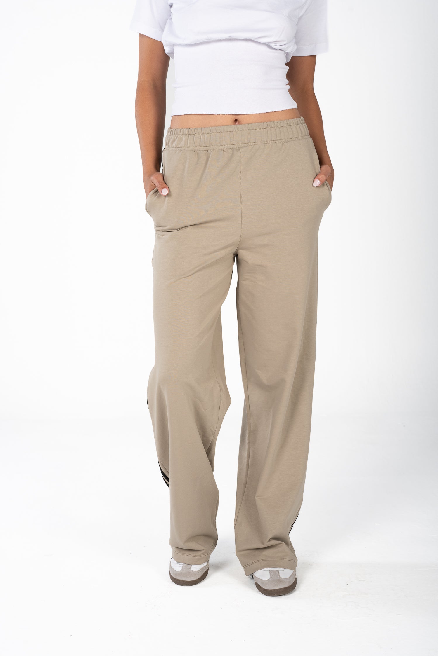 Beige Track Pants