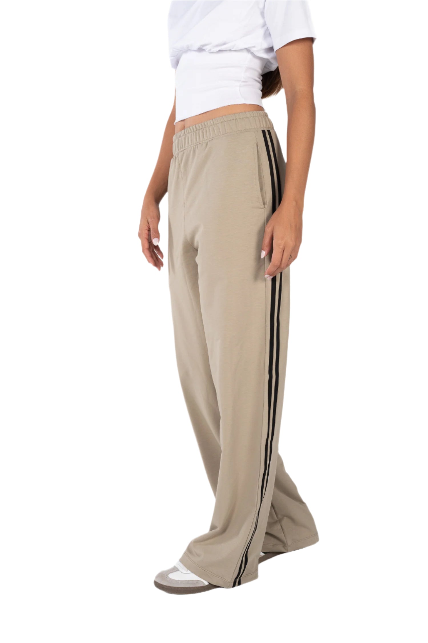 Beige Track Pants