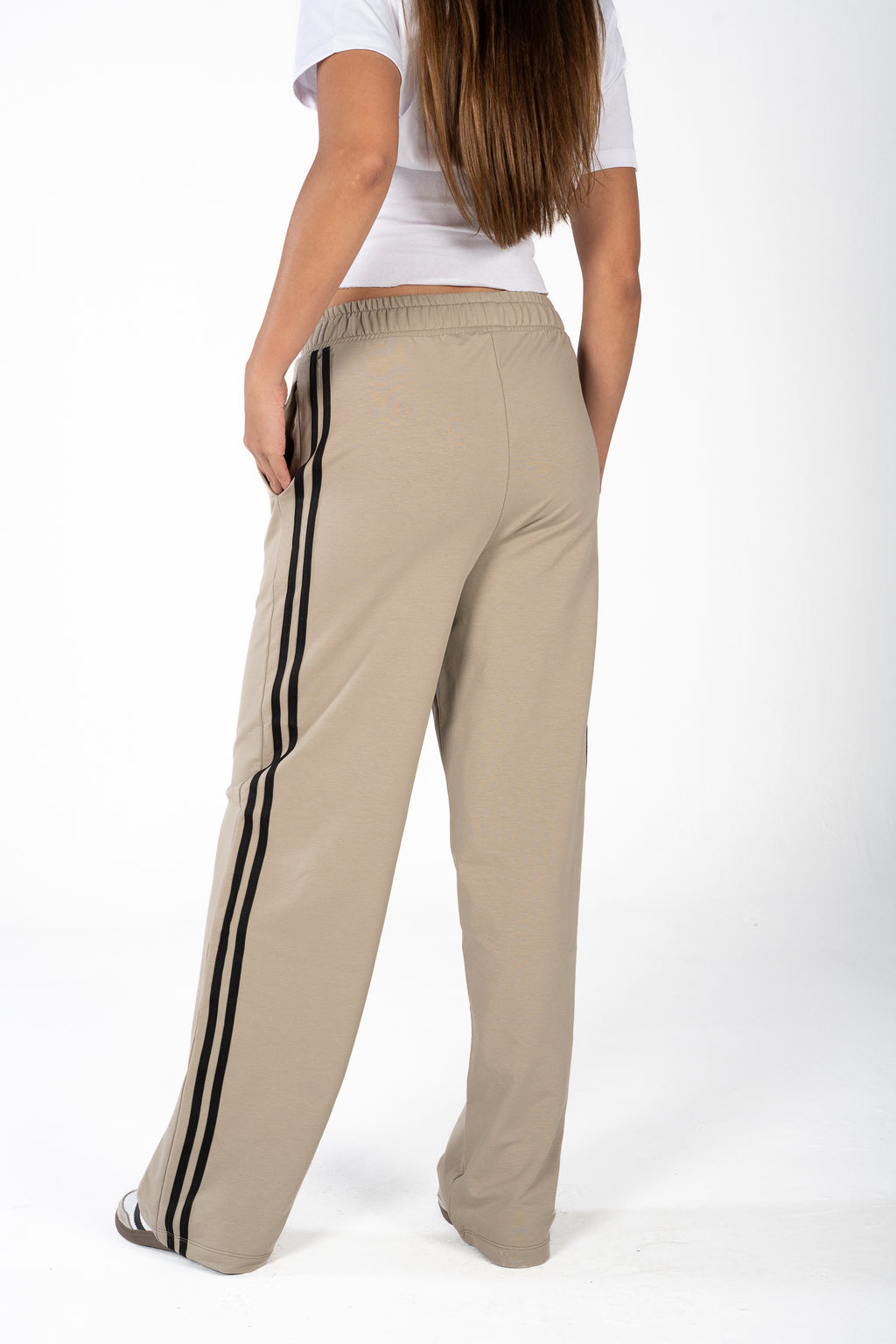 Beige Track Pants