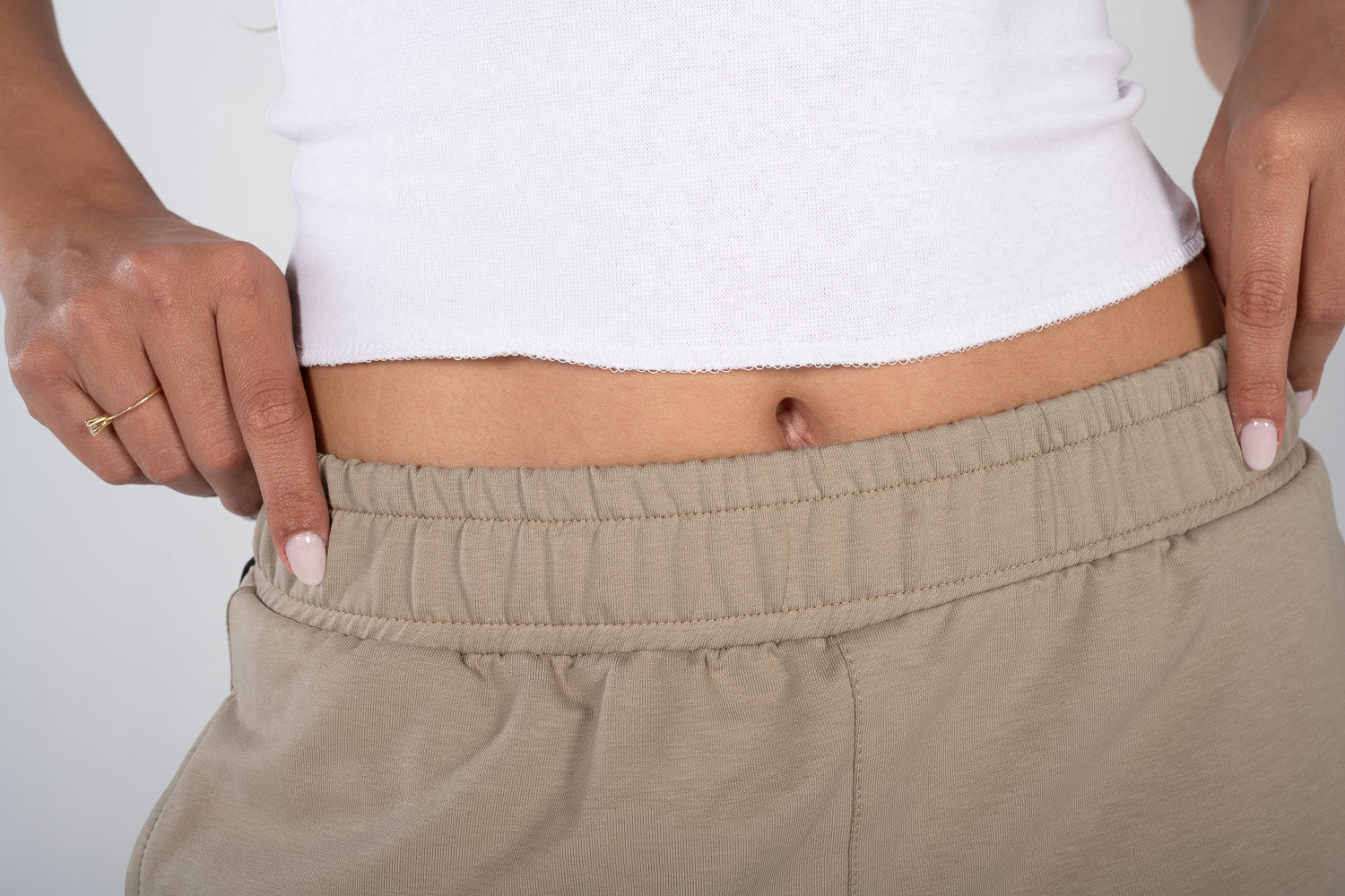 Beige Track Pants