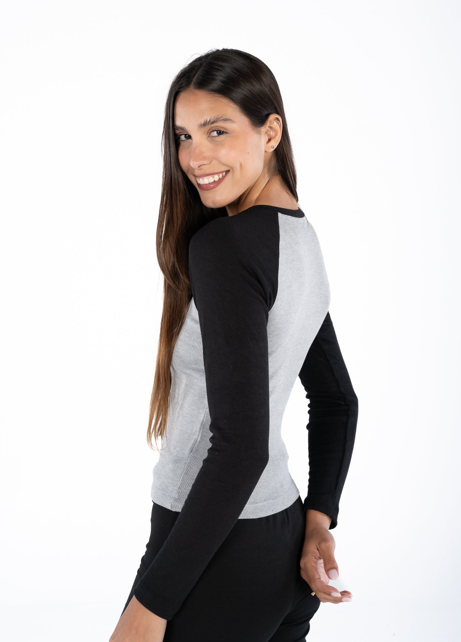 Black x Grey Baseball Long Sleeve