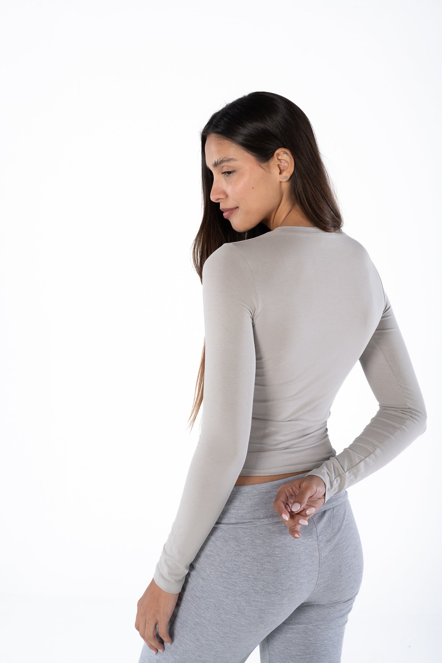 Grey Basic Long Sleeve