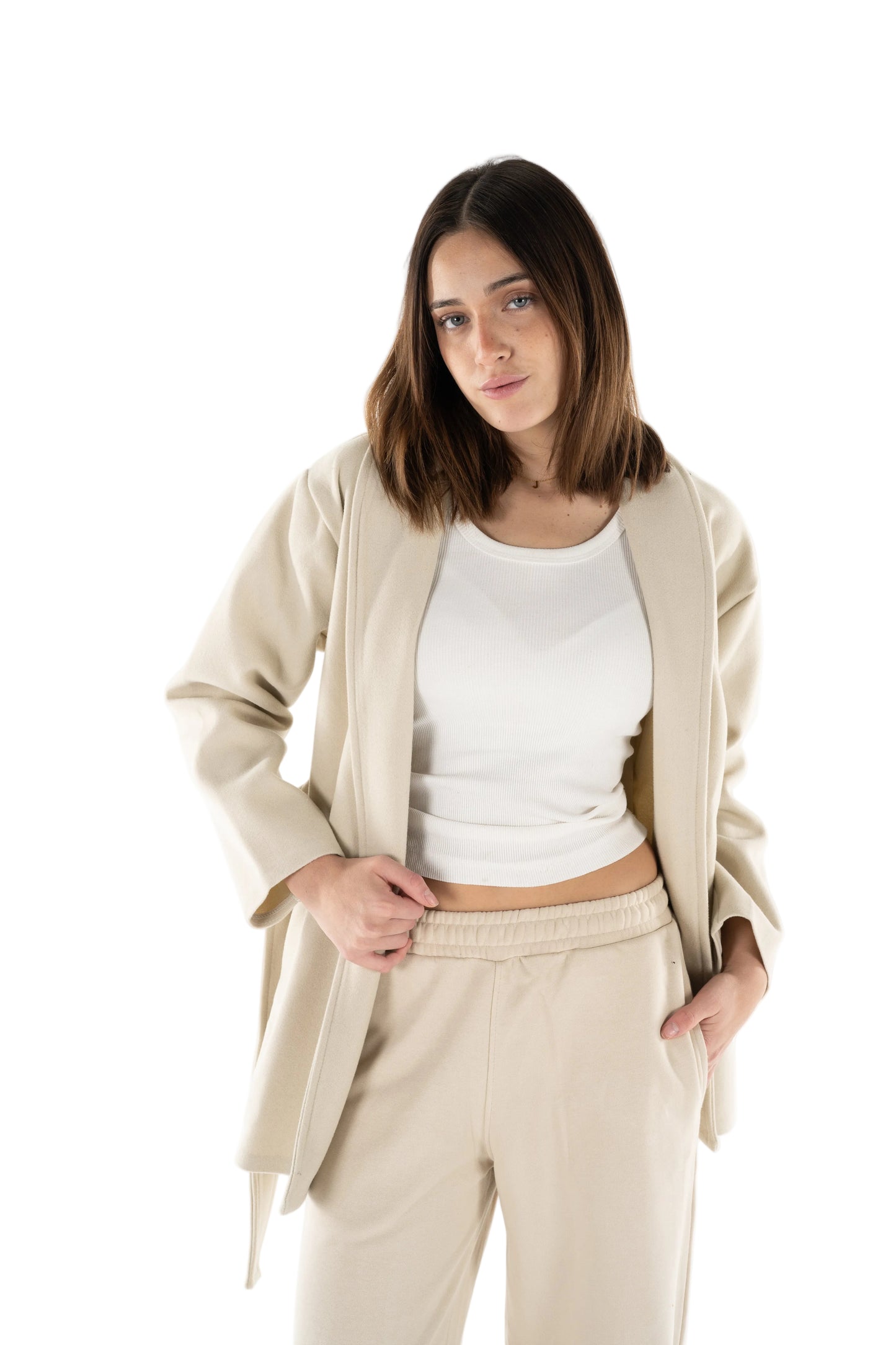 Beige Wool Cardigan