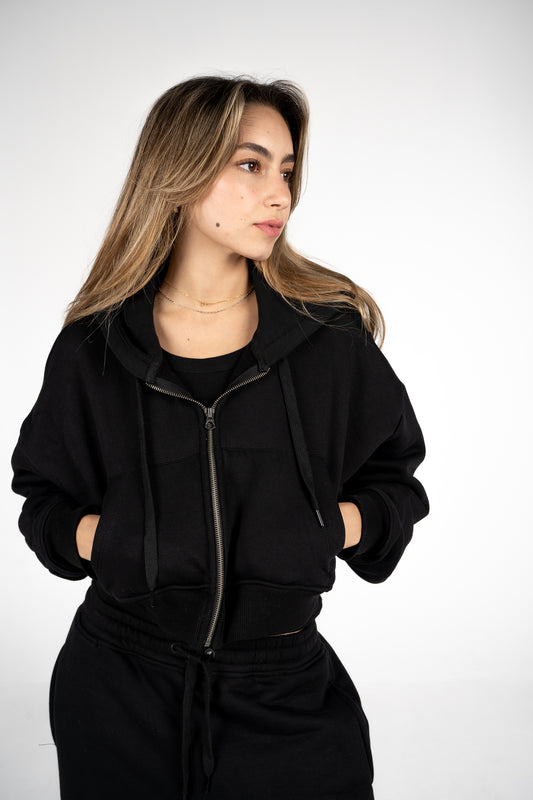 Black cropped jacket