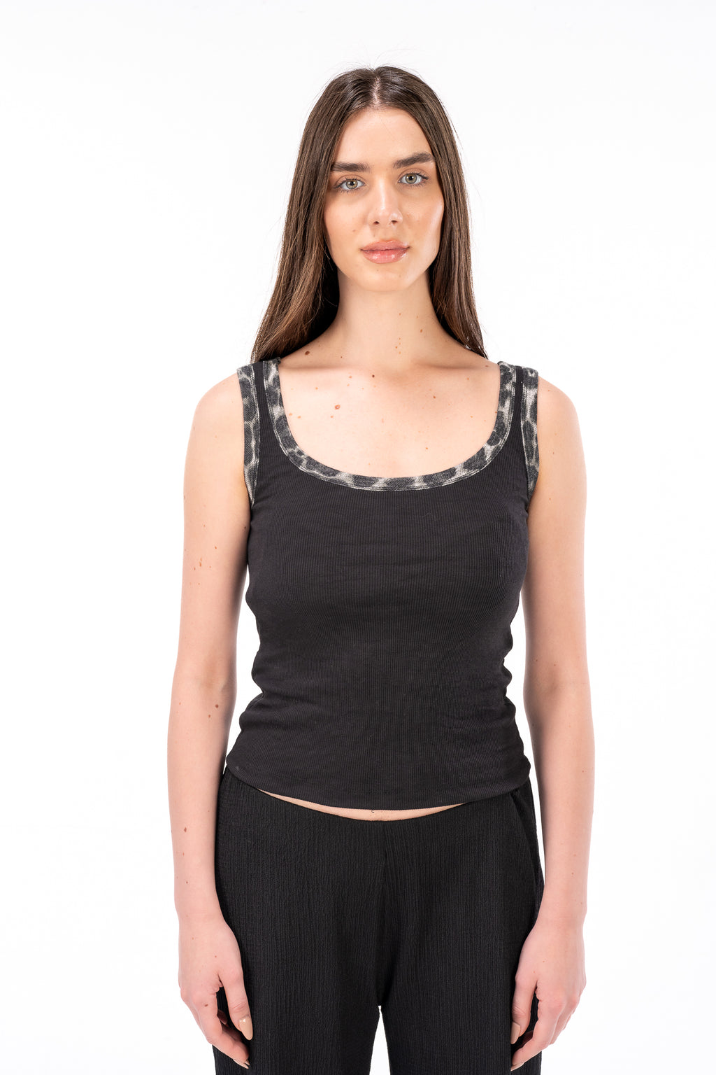 Black Leopard Tank Top