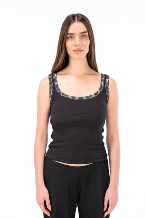 Black Leopard Tank Top