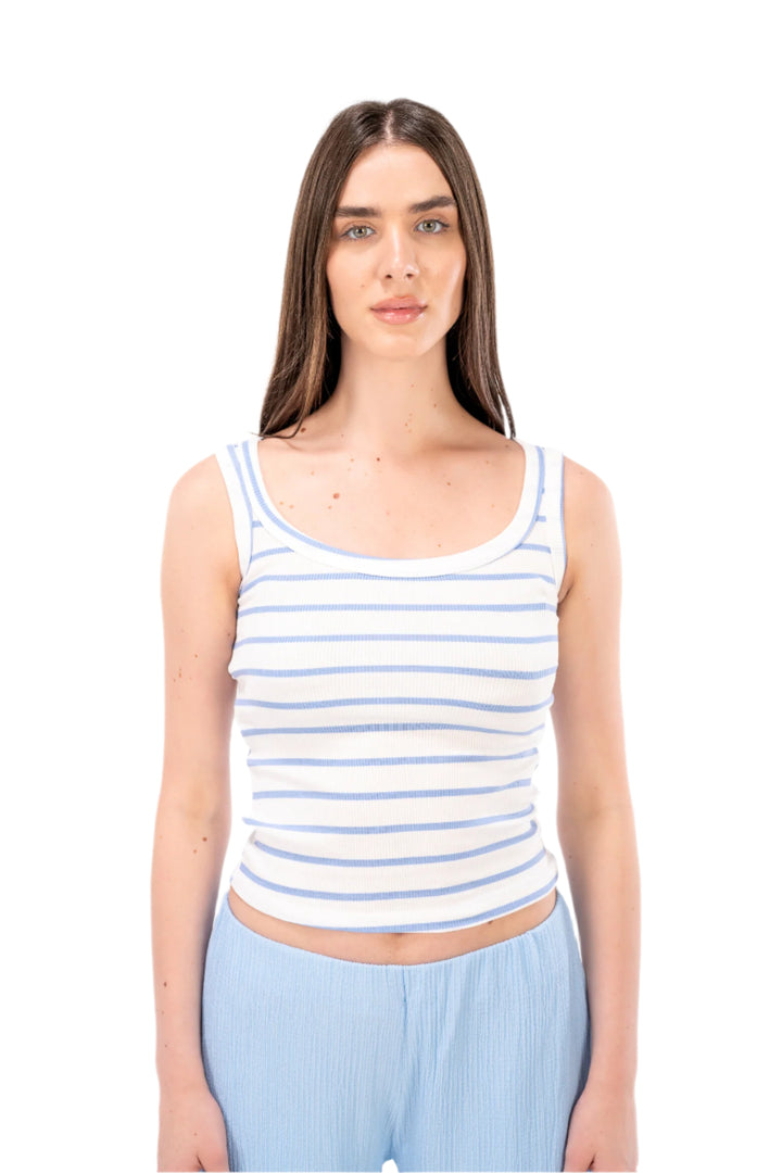 Striped Blue Tank Top