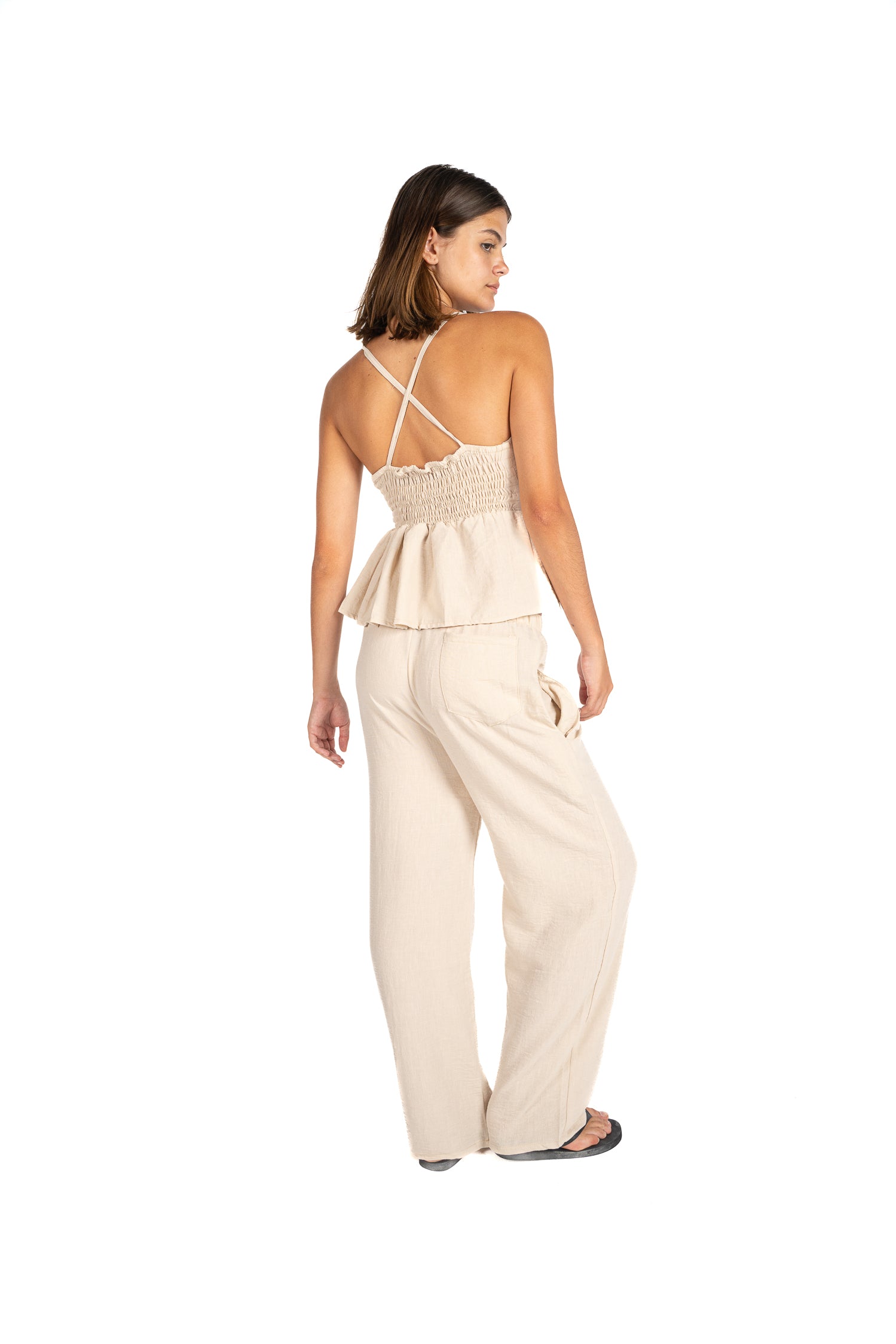 Beige dreamy linen set