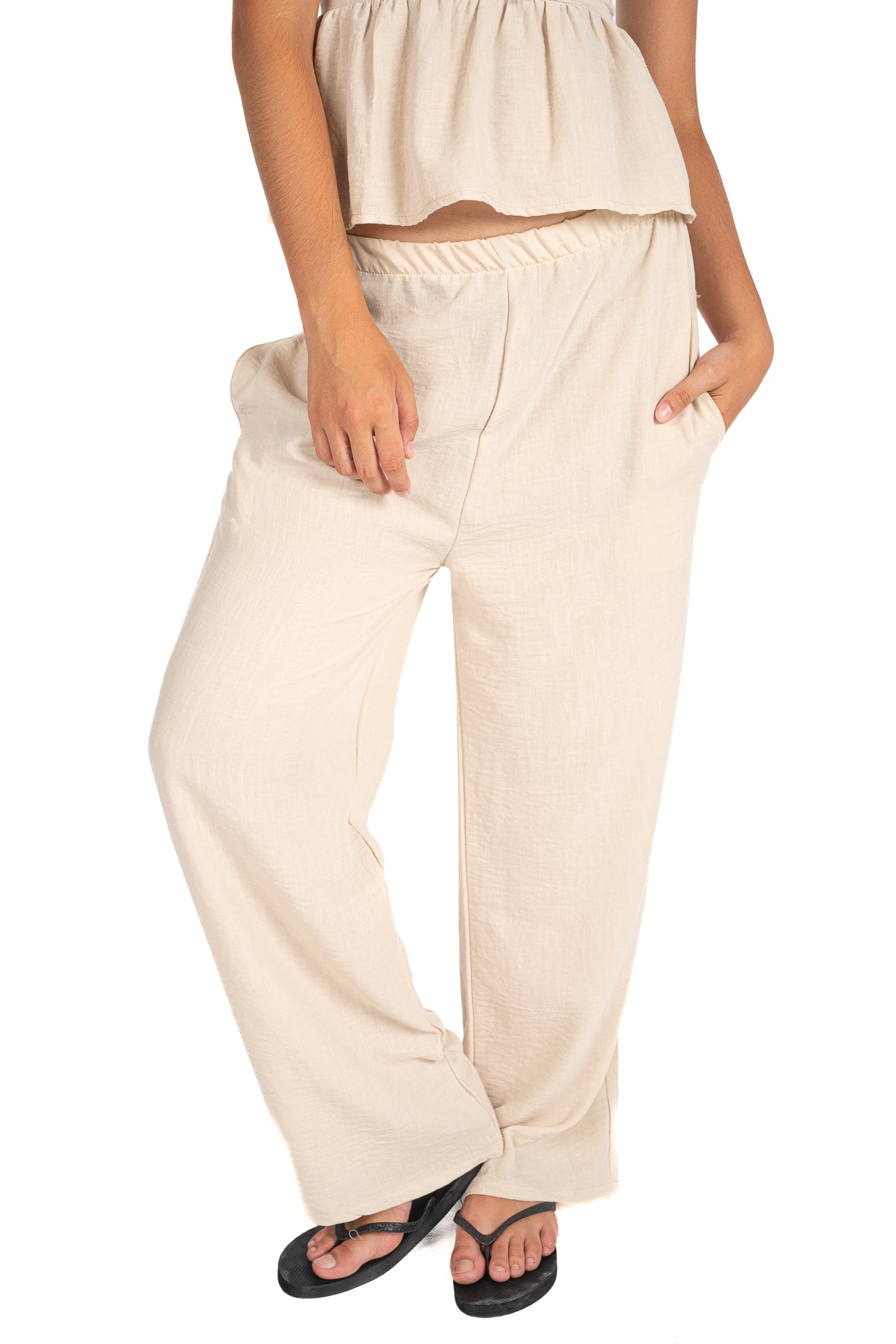Beige dreamy linen set