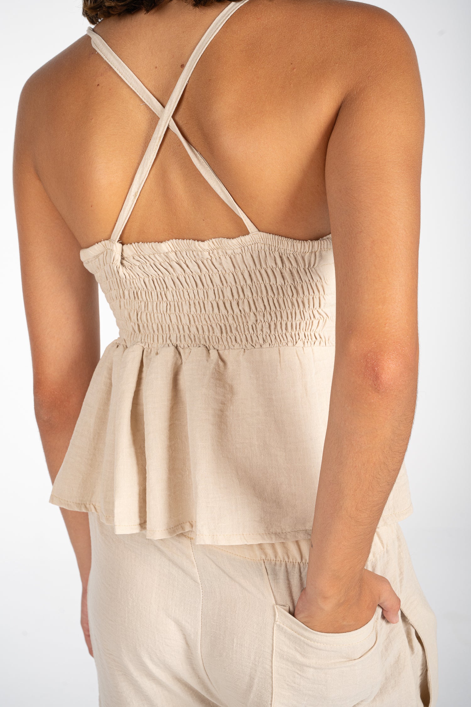 Beige dreamy linen set