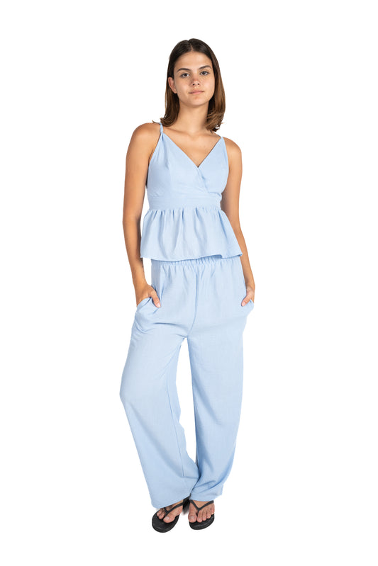 Blue dreamy linen set