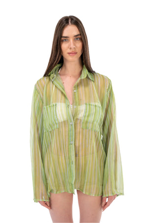 Green Chiffon Shirt