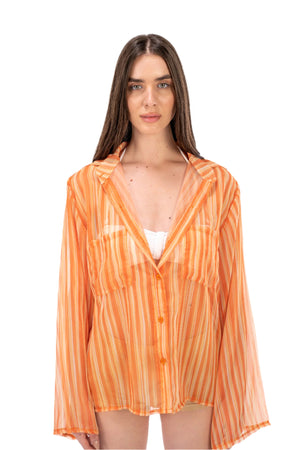Orange Chiffon Shirt