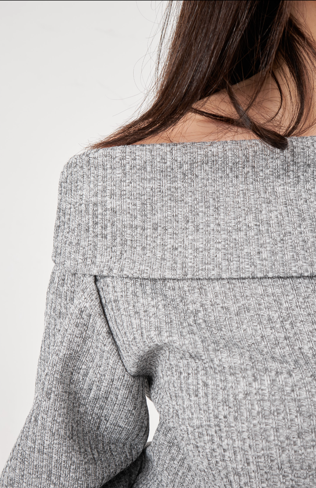 Light Grey Off-shoulder pullover