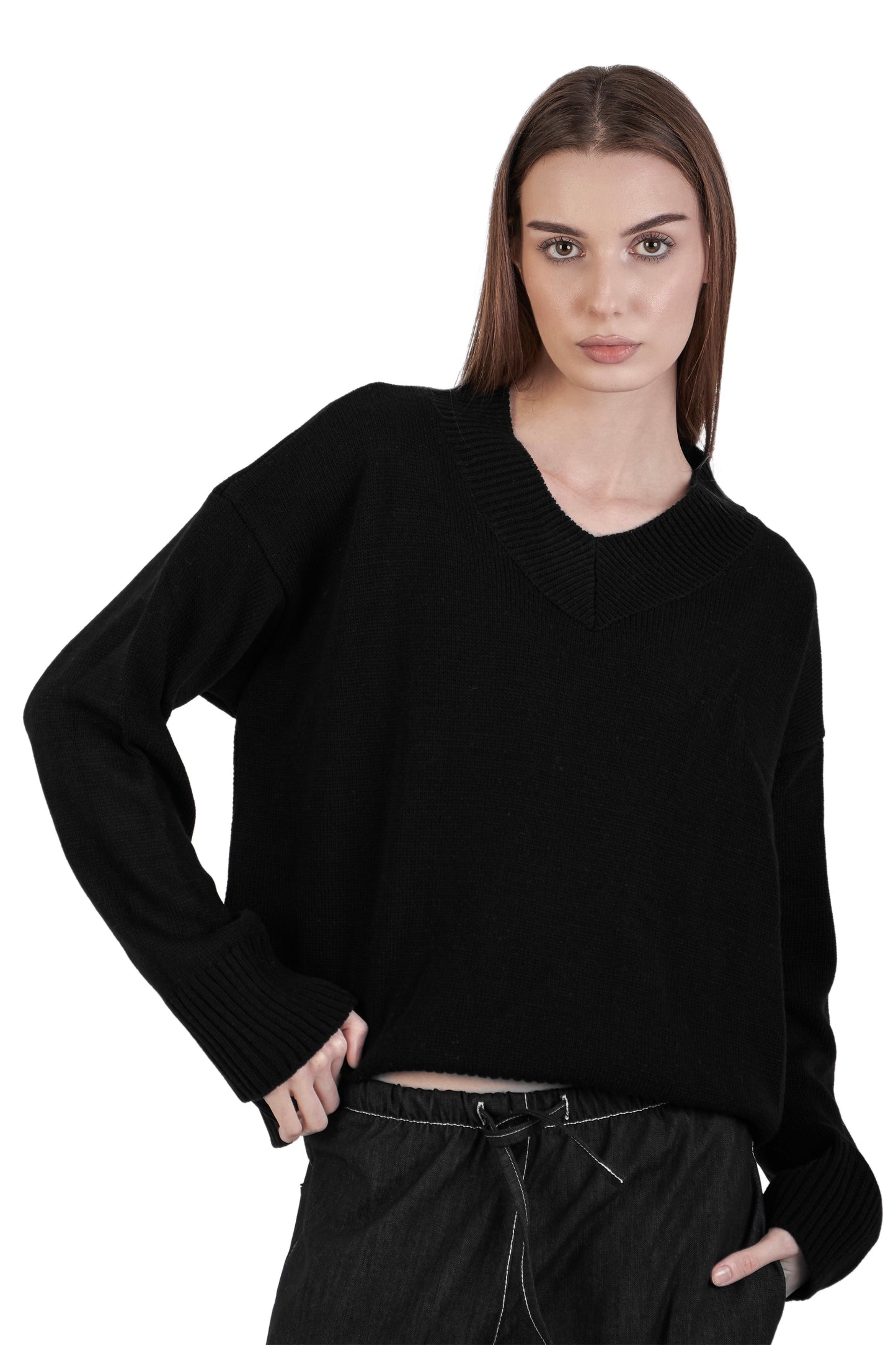 Black knit sweater