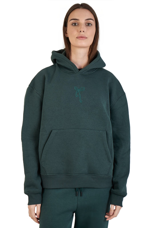 Green bow hoodie