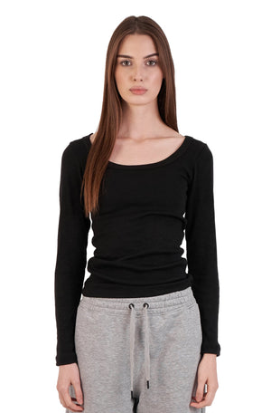 Black Ribbed Top