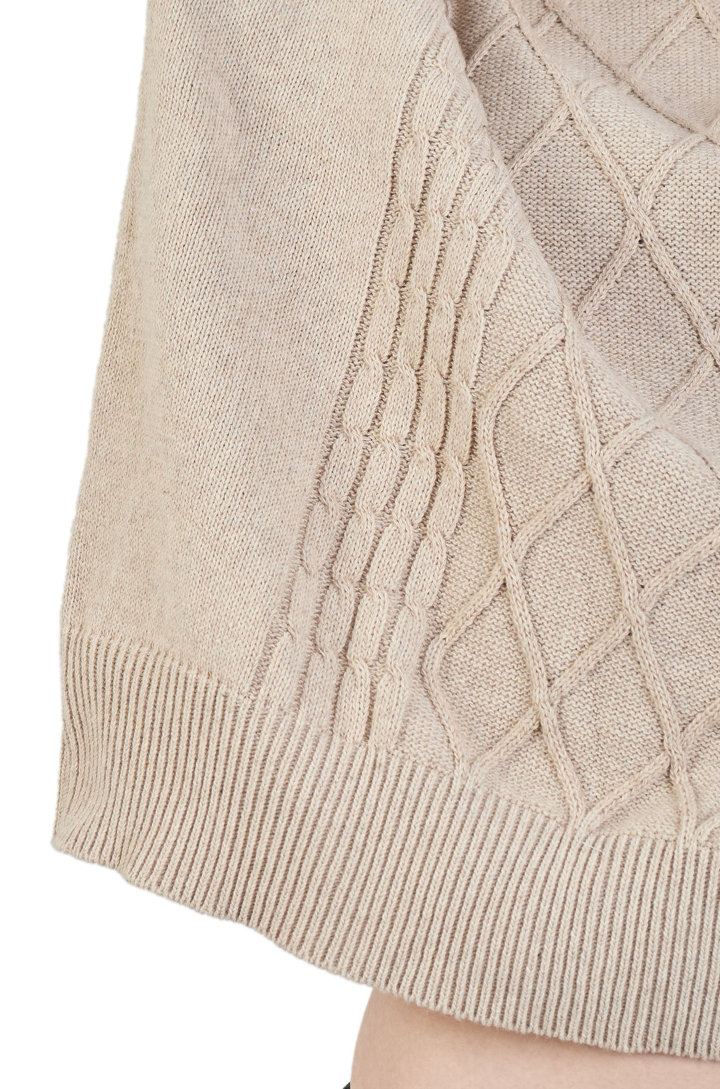 Beige cable knit sweater