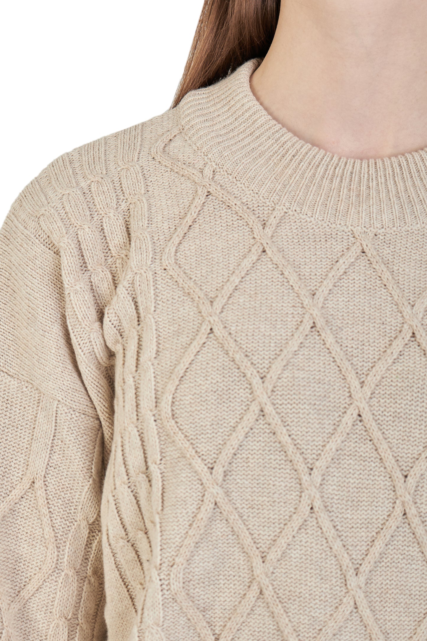 Beige cable knit sweater