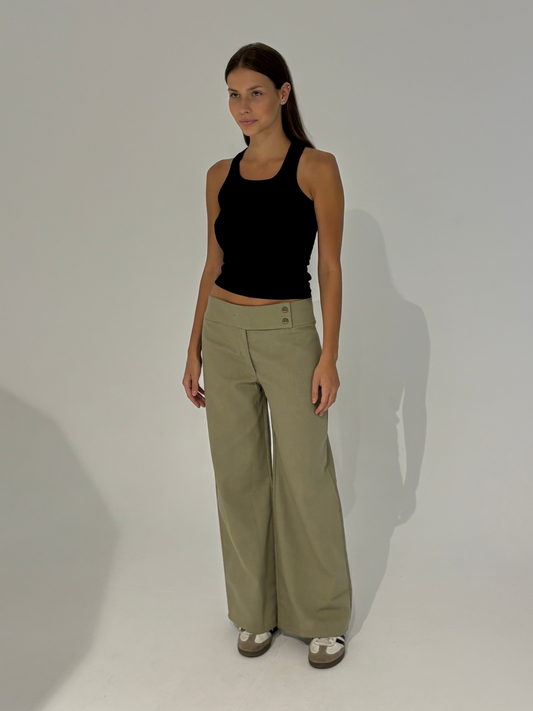 Olive Breezy linen pants
