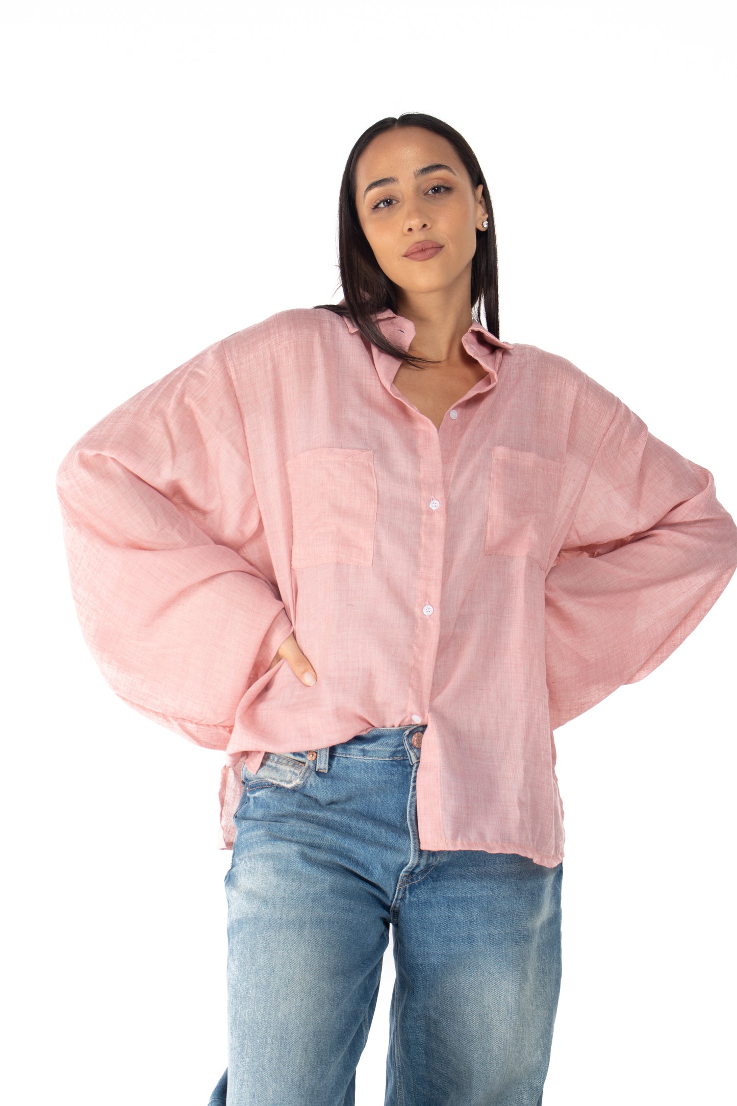 Pink loose shirt