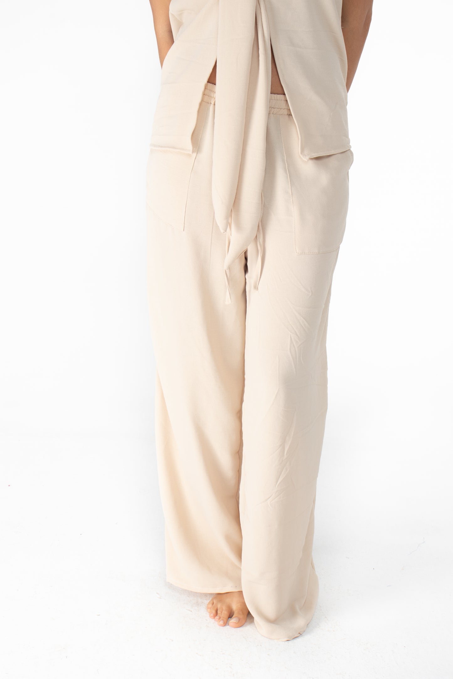 Beige breezy pants