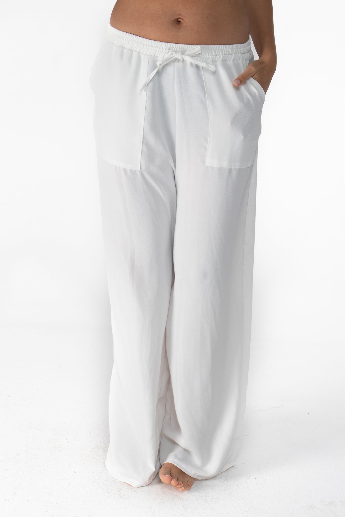 White breezy pants