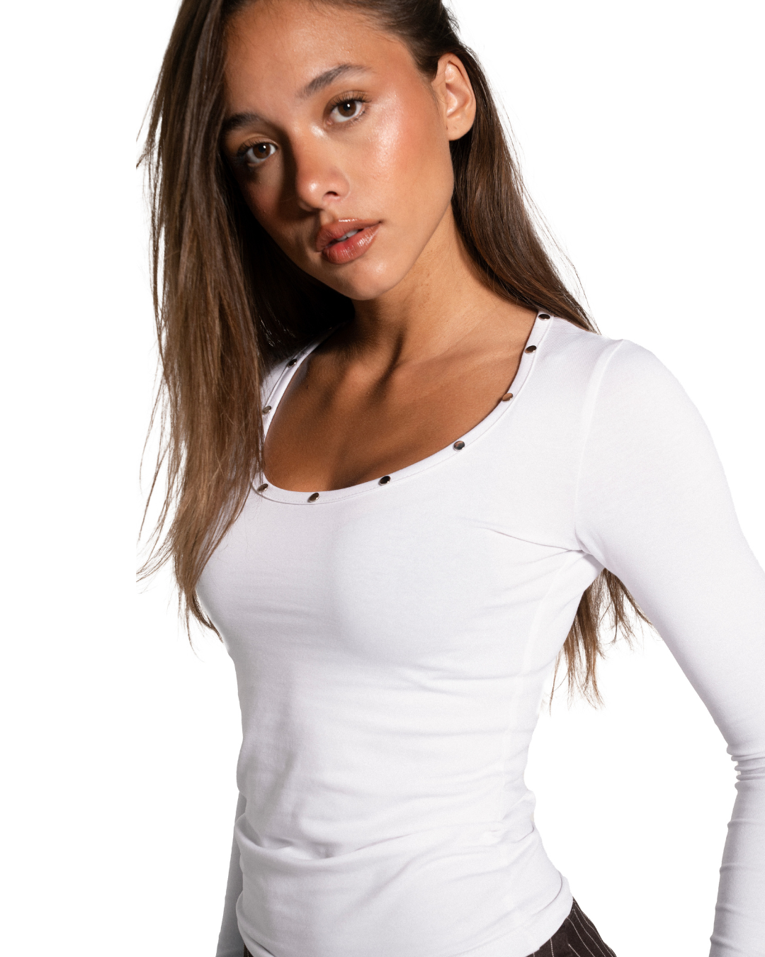 White Studded Top