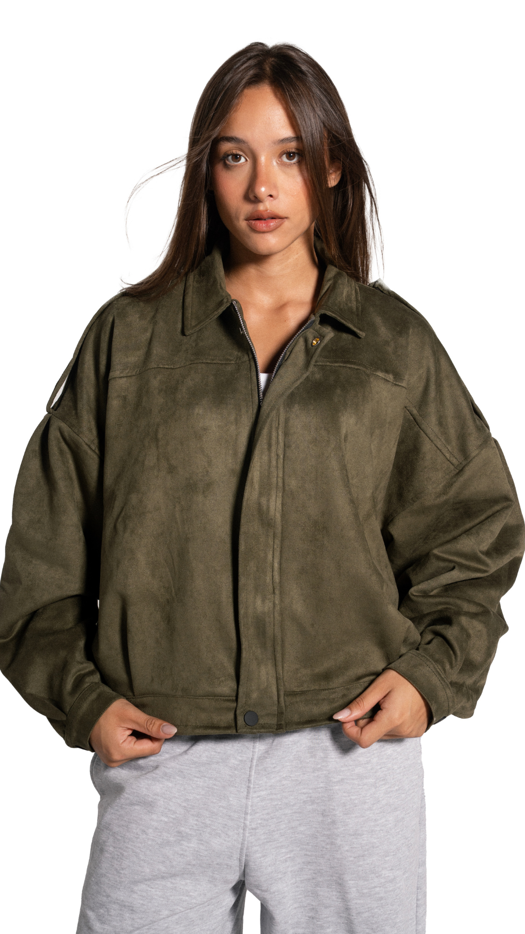 Olive Suede Jacket