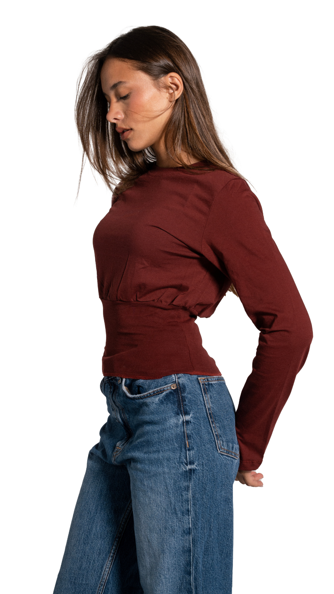 Burgundy Corset Long Sleeve